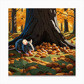 Mouse In The Forest Canvas Print