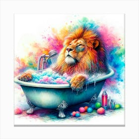 Bathing Lion 1 Canvas Print