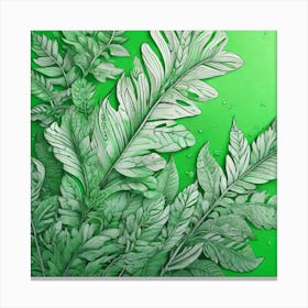 Green Leaves On A Green Background Canvas Print
