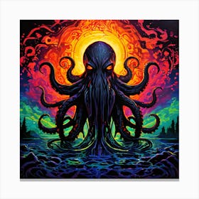 Psychedelic Cthulhu Canvas Print