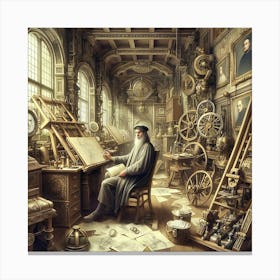 Scientist'S Study Canvas Print