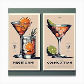 Cocktail Poster Set Canvas Print