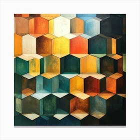 Geometric Cubes Art Canvas Print