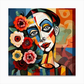 Woman With Flowers 2 Canvas Print