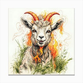 Goat On Fire 28 Canvas Print