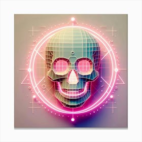 Neon Skull Canvas Print