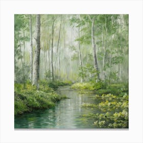 River In The Forest 1 Canvas Print