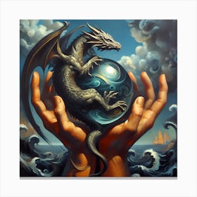 Dragon on Orb Canvas Print