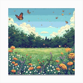 Butterfly In The Meadow Canvas Print