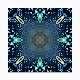 Abstract Watercolor Blue Mandala Texture 2 Canvas Print