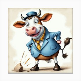 Cartoon Cow 25 Canvas Print