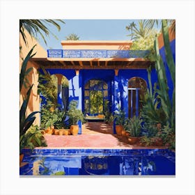 Blue House In Morocco 1 Canvas Print