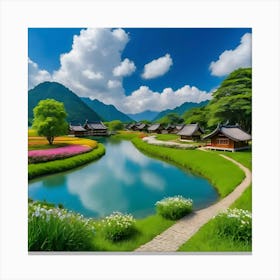 Korean Village Canvas Print