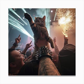 Cat At A Concert Canvas Print