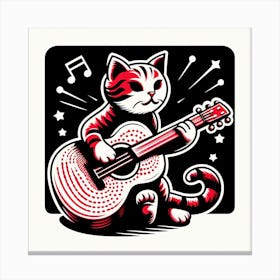 Cat Playing Guitar 1 Canvas Print