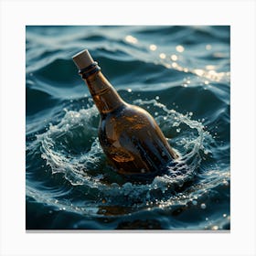 Bottle In The Water Canvas Print