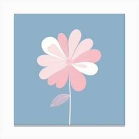 A White And Pink Flower In Minimalist Style Square Composition 467 Canvas Print