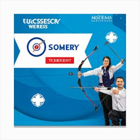 Archery Themed Marketing Banner With The Central Theme Of Success Teamwork And Strategic Goal Sett (6) Canvas Print