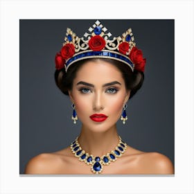 Beautiful Woman In A Tiara Canvas Print