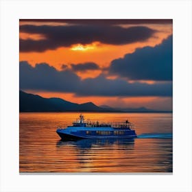 Sunset On A Boat 29 Canvas Print