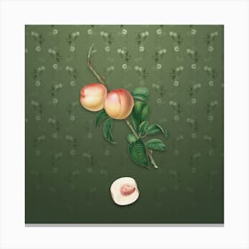 Vintage White Walnut Botanical on Lunar Green Pattern n.2364 Canvas Print