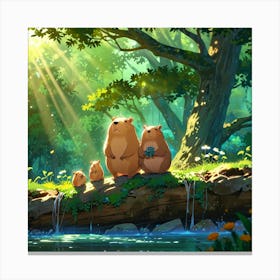 Two Charming Capybaras Wall Art decoration Lienzos