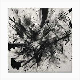 Black And White Abstract Painting Canvas Print