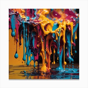 Colorful Paint Drips 2 Canvas Print