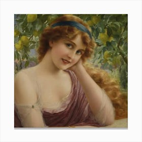 Girl With Lemons Canvas Print