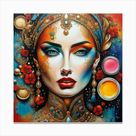 Woman With Makeup Canvas Print