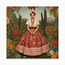 Default Default Vintage Frida Kahlo Gardens For Defferent Seas 0 Canvas Print