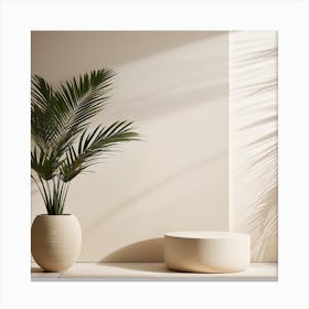 Palm Tree In A Pot Canvas Print