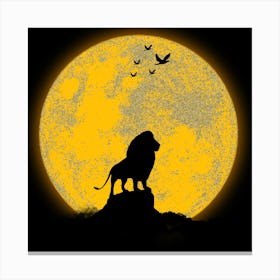 Lion And The Moon Canvas Print