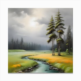 Landscape Painting . 2 Canvas Print