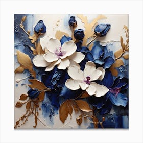 Pattern with Indigo Orchid flowers Canvas Print