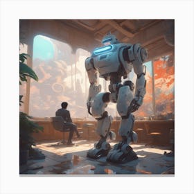 Robot In The Office Canvas Print