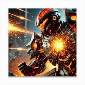 Lava Sentinels Withstanding Energy Weapons Canvas Print