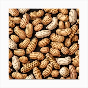 Peanuts On A Black Background 6 Canvas Print