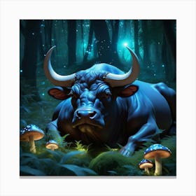 Bull In The Forest 21 Canvas Print