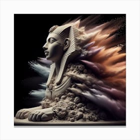 Sculpture of stone and sand in a Sphinx shape Canvas Print
