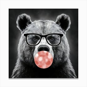 Bear In Glasses Canvas Print