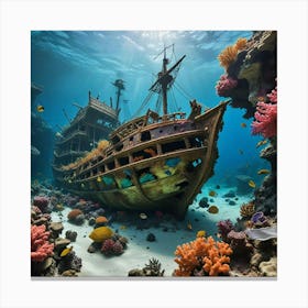 Ship In The Sea 1 Canvas Print