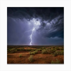 Lightning In The Desert Canvas Print