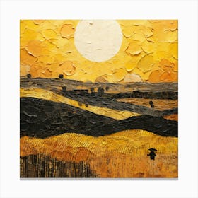 Sunset In The Fields Canvas Print