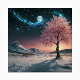 Tree In The Snow Canvas Print