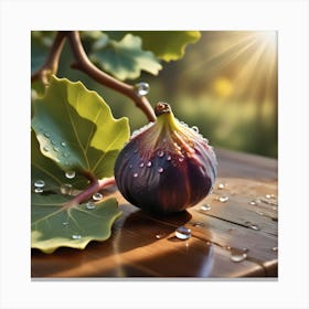Fig portrain on a wooden table Canvas Print