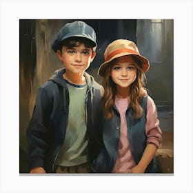 Boy And A Girl Canvas Print