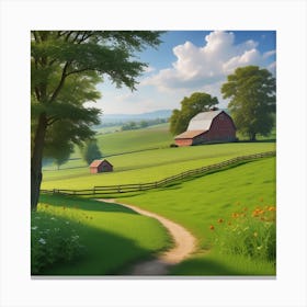 Farm In The Countryside 32 Canvas Print