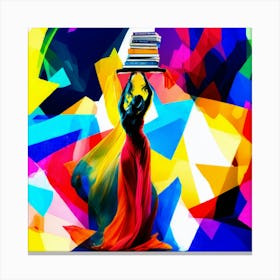 Colorful Expression of Feminine Knowledge Canvas Print