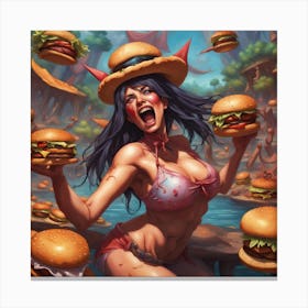 Burger Girl 1 Canvas Print